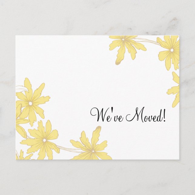 Gultens Daisy Förändring av Adress Meddelande Vykort (Framsida)