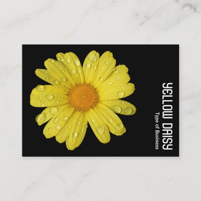 Gultens Daisy i regnet - svart Visitkort (Framsida)