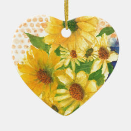 GULTENS DAISY i VAS Julgransprydnad Keramik