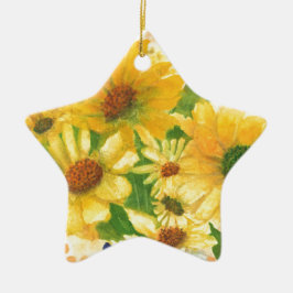 GULTENS DAISY i VAS Julgransprydnad Keramik