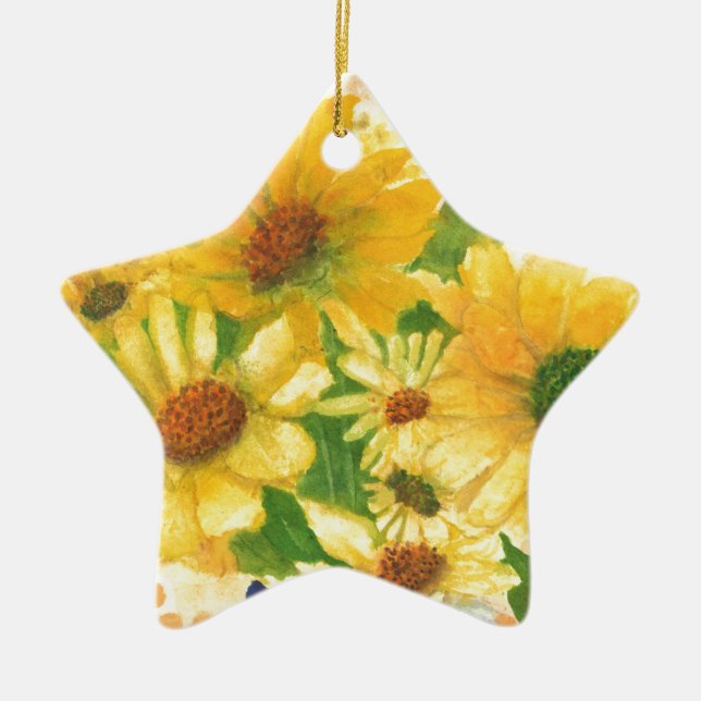 GULTENS DAISY i VAS Julgransprydnad Keramik (Framsidan)