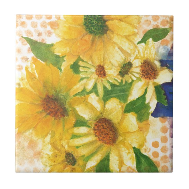 GULTENS DAISY i VAS Kakelplatta (Framsidan)