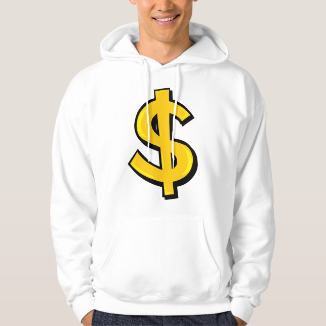 Gultens dollarsymbol hoodie (Framsida)