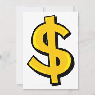 Gultens dollarsymbol inbjudningar