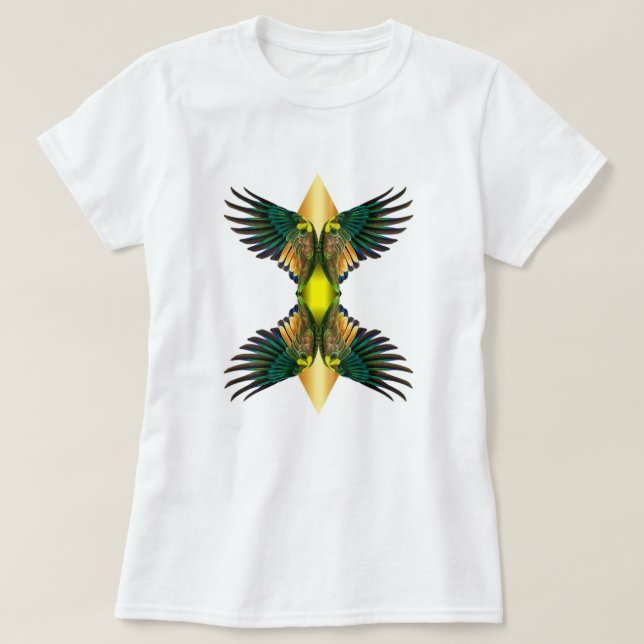 Gultens Dubbla Vingar Diamantform T Shirt (Design framsida)