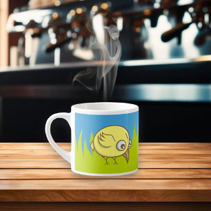 Gultens fågeltecknad espressomugg