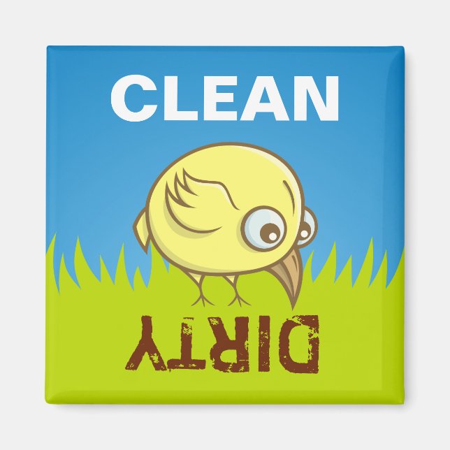 Gultens fågeltecknad magnet (Framsidan)