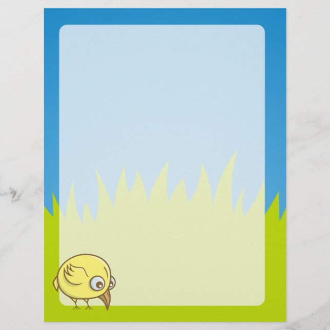 Gultens fågeltecknad reklamblad (Framsidan)