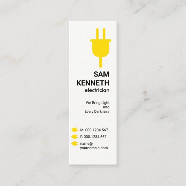 Gultens förlängningsknappar Strömförsörjning Mini Visitkort (Framsida)