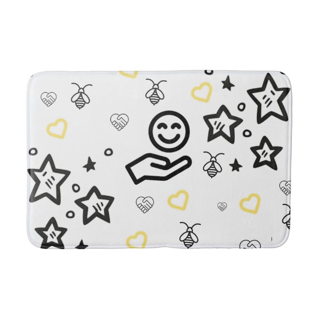 Gultens hjärtan - medelbadmattor badrumsmatta (Framsidan)