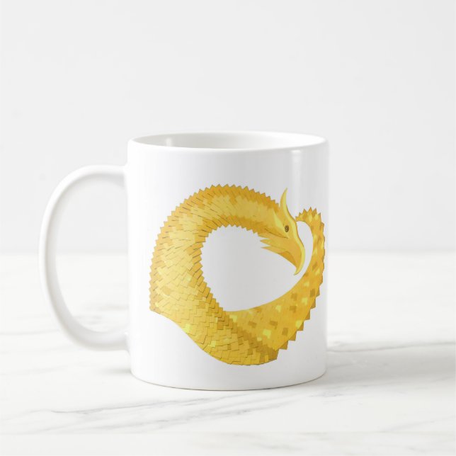 Gultens hjärtinfarkt på vitt kaffemugg (Vänster)