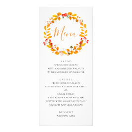 Gultens höstandeutandning. Mötesmeny för bröllop Reklamkort