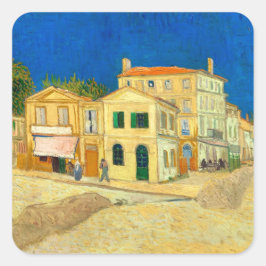 Gultens hus (1888) landskapskonst Van Gogh Fyrkantigt Klistermärke