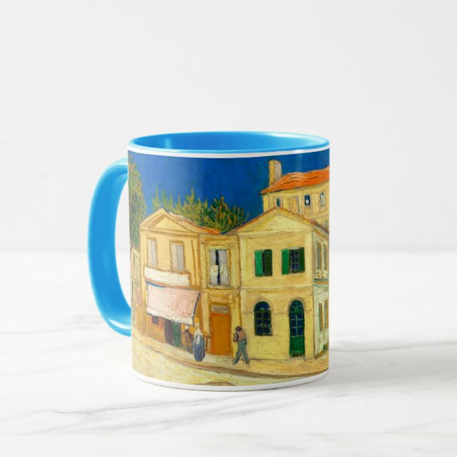 Gultens hus (1888) Vincent Van Gogh-landskapet Mugg (Framsida vänster)