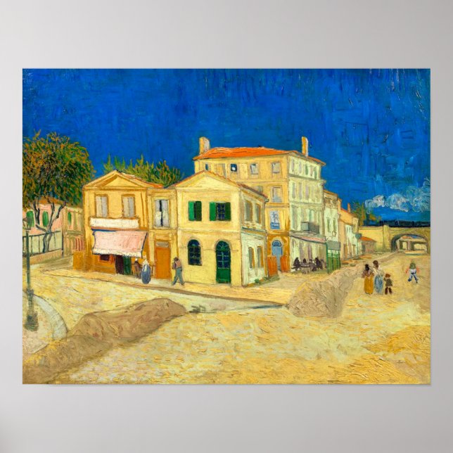 Gultens hus (1888) Vincent Van Gogh-landskapet Poster (Framsidan)