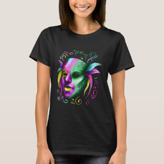 Gultens Lila och Grönt mask för mardi Gras T Shirt