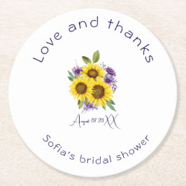 Gultens lila: solrosolrosfärg underlägg papper rund