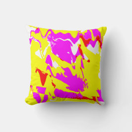 Gultens Magenta Rosa Vit Fantasy Flower Design Kudde