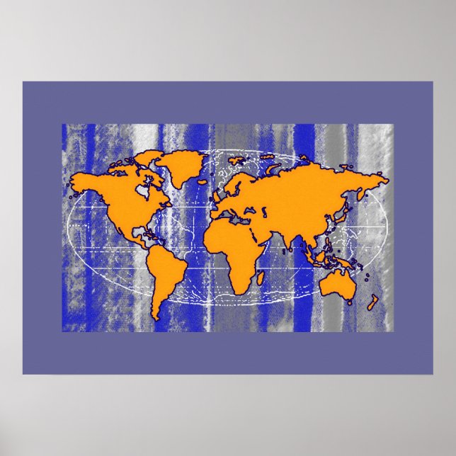 gultens mapa-mundi-avtrycksmur poster (Framsidan)