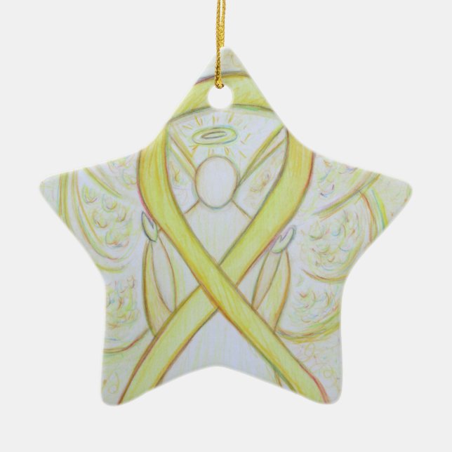 Gultens medvetenhet Ribbon Angel Pendant Ornament (Framsidan)