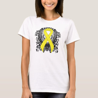 Gultens medvetenhet Ribbon Angel Vingar Tee Shirt