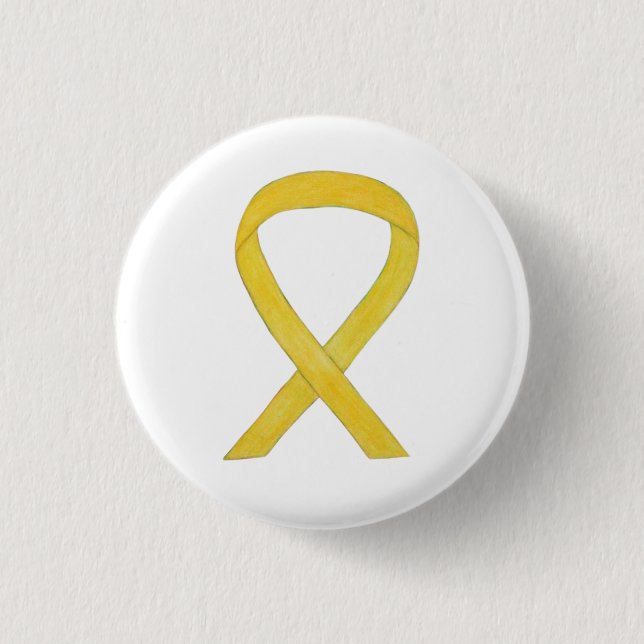 Gultens medvetenhet Ribbon Anpassningsbar Art Stif Knapp (Framsida)