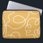 Gultens moderna minimala linjepenseldrag laptop fodral<br><div class="desc">Modern Abstrakt-penseldrag i mitten av århundradet - Minimal linje - senap-gult.</div>