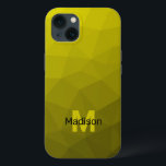 Gultens mörk, monogram, geometriskt nät mönster Mo<br><div class="desc">Monogram Anpassa med din anpassningsbar från början och namn. Gult guld ombre-övertoningsgeometriskt nät mönster. Triangelns geometriska nät med ljussken gult guld svart ombre-gradient. mönster,  ombre,  nät,  trianglar,  geometri,  geometri,  gradient,  coola,  triangel,  ljus,  mönster,  digital,  gult,  guld,  svart,  svart,  svart,  svart,  mörk</div>