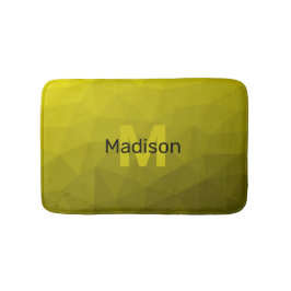 Gultens mörk, monogram, geometriskt nät mönster Mo Badrumsmatta