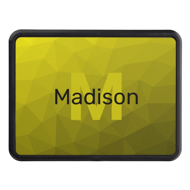 Gultens mörk, monogram, geometriskt nät mönster Mo Dragkroksskydd (Framsidan)