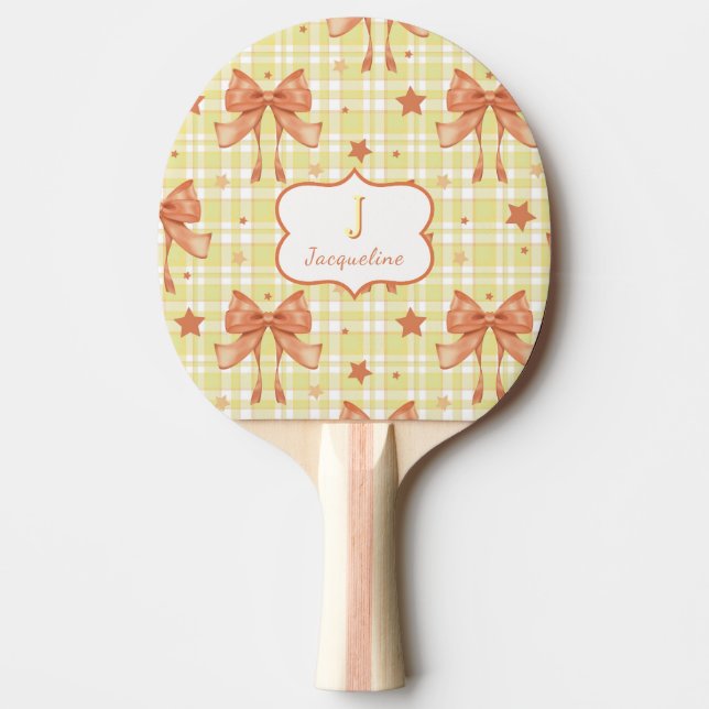 Gultens Orange för feminin coquette Bows Pingisracket (Framsidan)