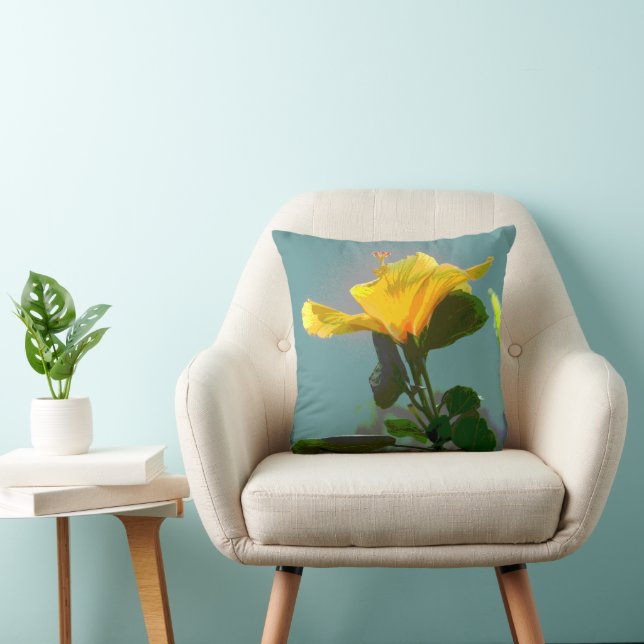 Gultens Orange Hibiscus Flower Kudde (Stol)
