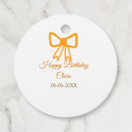 Gultens orange - vattenfärgsretro grattis på födel gåvor etiketter