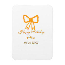 Gultens orange - vattenfärgsretro grattis på födel magnet