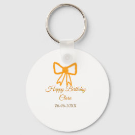 Gultens orange - vattenfärgsretro grattis på födel nyckelring