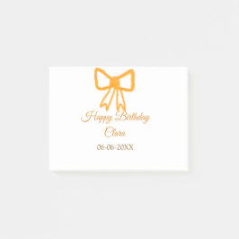 Gultens orange - vattenfärgsretro grattis på födel post-it block