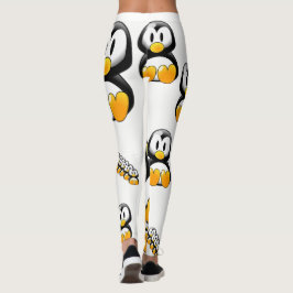 gultens penguin vit tonåring leggings