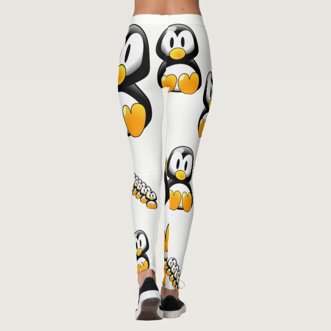 gultens penguin vit tonåring leggings (Baksida)