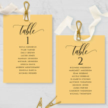 Gultens platskort med gäst Namn