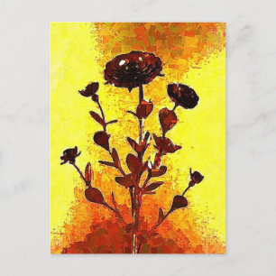 Gultens pressionist medeltida blomskonst vykort
