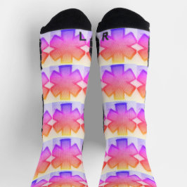 Gultens rosa och lila "Star of Life" Ems-sockor