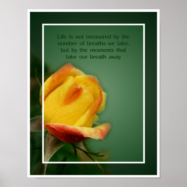 Gultens Rosenknopp Life Attitude Quote inspiration Poster (Framsidan)