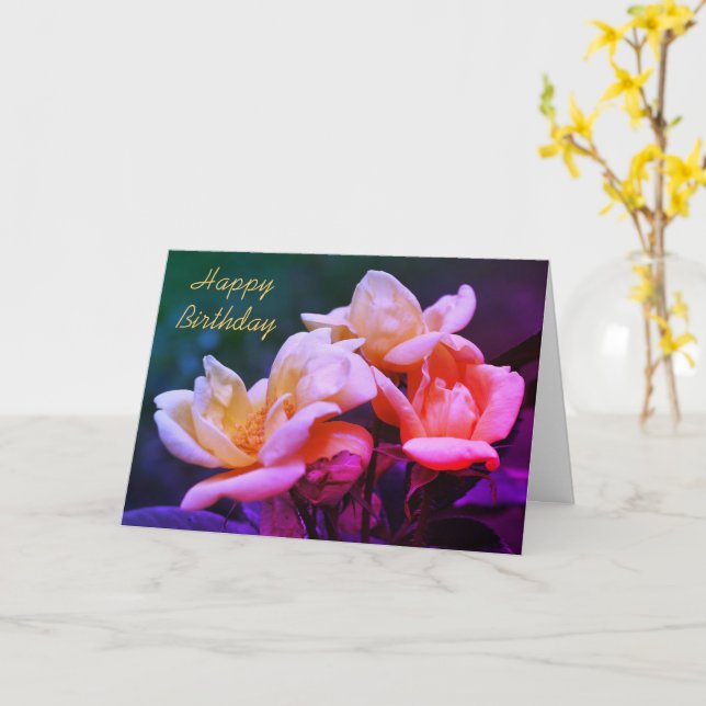 Gultens Rosenknoppar Flower Art Birthday Kort (Gul blomma)