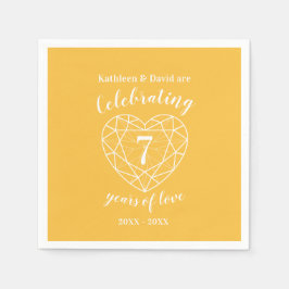 Gultens safir bröllop-årsdag 7 år pappersservett