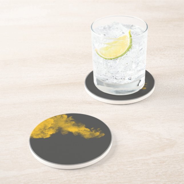 Gultens sandsten Underlägg med Unikt texturerat ba (Sidan)