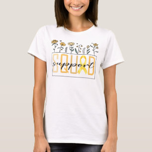 gultens stödgrupp spina bifida-informationsblomma t shirt