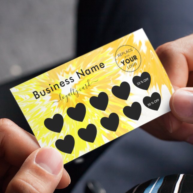 Gultens tids-färg Lägg till minimalt antal rabatt  Lojalitetskort (Skapare uppladdad)