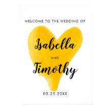 GULTENS vattenfärgsvälkomstbrev till bröllop