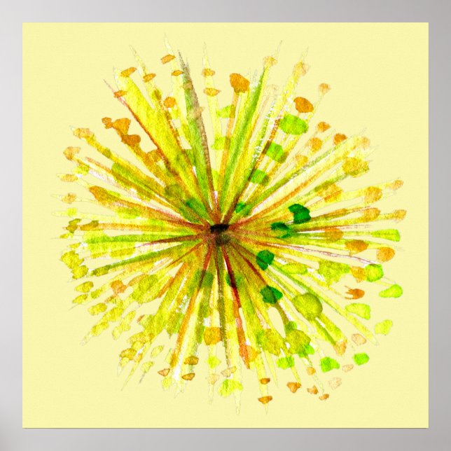 Gultens vildblomma, vit vattenfärg poster (Framsidan)