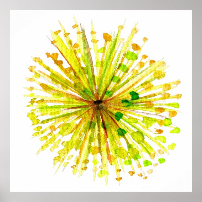 Gultens vildblomma, vit vattenfärg poster (Framsidan)